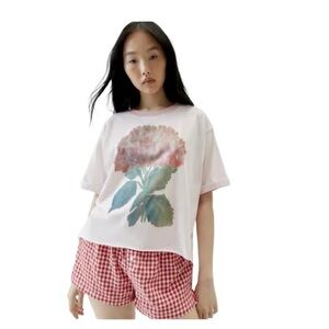 NWT urban outfitters Floral Graphic ringer tee